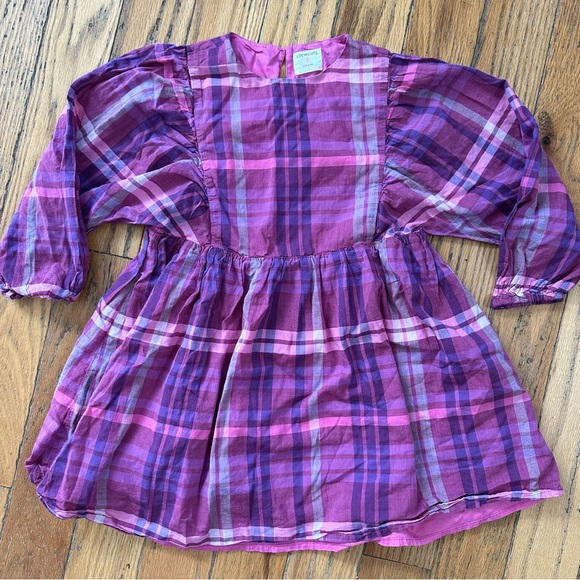 J Crew Crewcuts Puff Sleeve Dress in Plaid Size 7 - Picture 3 of 7
